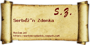 Serbán Zdenka névjegykártya